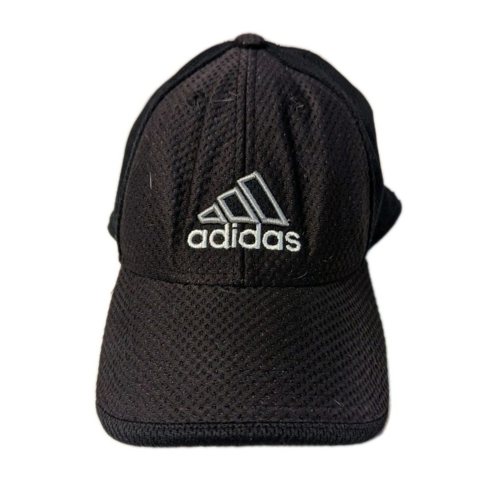 Adidas Black Mesh Baseball Hat Adjustable Performance Logo Cap One Size 102466-B